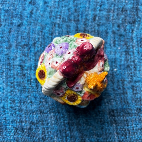 Vintage Merc Asia 1999 Garden Party Ceramic Sugar Dish Bunny Rabbit Floral - Picture 2 of 7